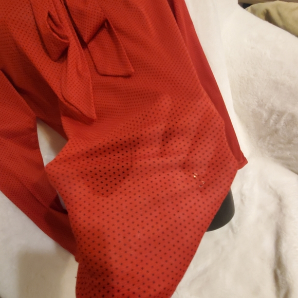Red blouse w black polka-dots. Vintage Limited - Picture 6 of 10